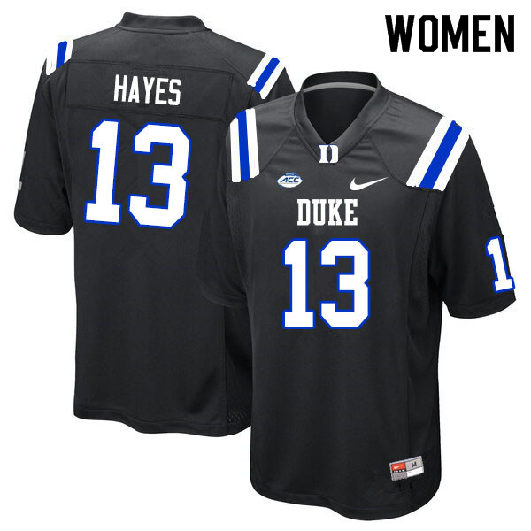 Women #13 Jordan Hayes Duke Blue Devils College Football Jerseys Sale-Black - Click Image to Close